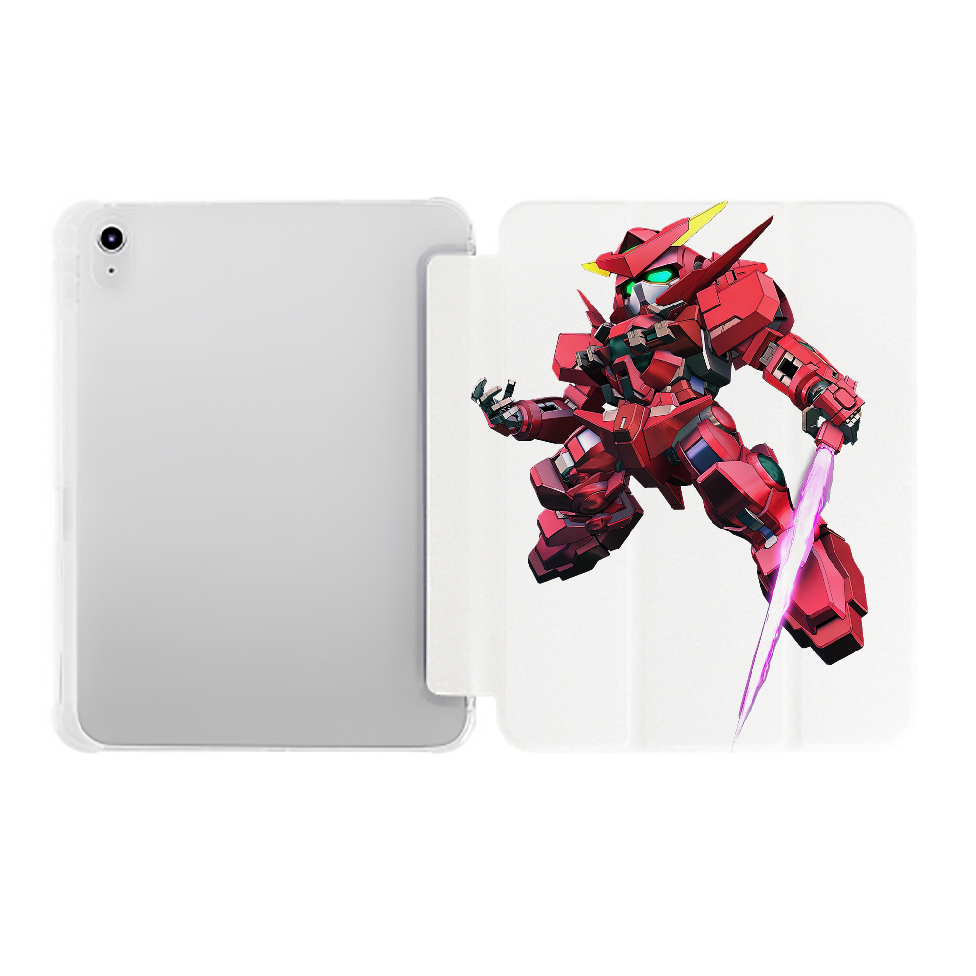 （画像用） 機動戦士ガンダム Mobile Suit Gundam IPad ケース ペン収納付き 三つ折りスタンド PUレザー×シリコン 対応機種9.5/10.5/10.9インチ